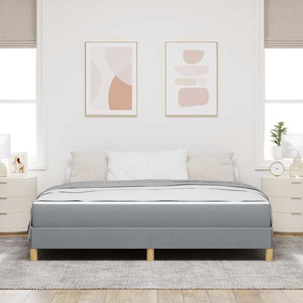 Kontinentaalvoodi koos madratsiga, helehall, 180 × 200 cm, kangas — mudel 3398584