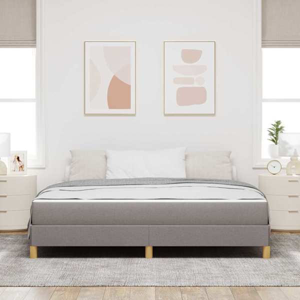 Kontinentaalvoodi koos madratsiga, pruunikashall, 180 × 200 cm, kangas — mudel 3398588