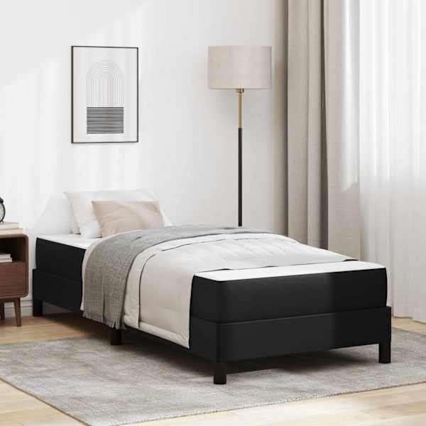 Voodiraam koos madratsiga, must, 90 × 200 cm, kangas — mudel 3398608