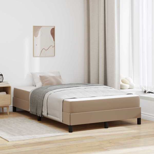 Voodiraam koos madratsiga, cappuccino, 120 × 190 cm, kangas — mudel 3398622
