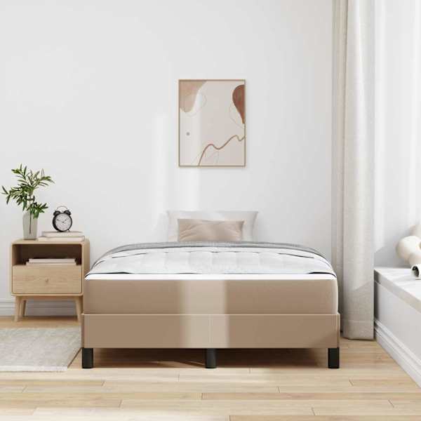 Voodiraam koos madratsiga, cappuccino, 120 × 190 cm, kangas — mudel 3398622