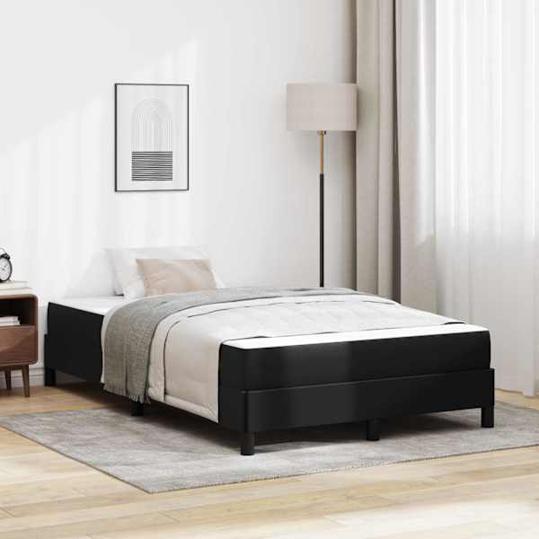 Voodiraam koos madratsiga, must, 120 × 200 cm, kangas — mudel 3398623