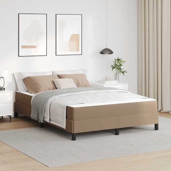 Voodiraam koos madratsiga, cappuccino, 160 × 200 cm, kangas — mudel 3398642