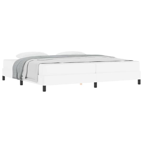 Voodiraam koos madratsiga, puhas valge, 200 × 200 cm, kangas — mudel 3398649