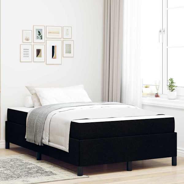 Kontinentaalvoodi koos madratsiga, must, 120 × 190 cm, kangas — mudel 3398845
