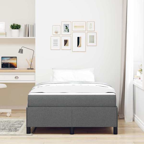 Kontinentaalvoodi koos madratsiga, tumehall, 120 × 200 cm, kangas — mudel 3398851