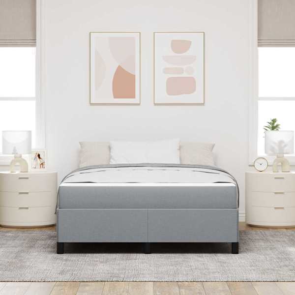 Kontinentaalvoodi koos madratsiga, helehall, 160 × 200 cm, kangas — mudel 3398871