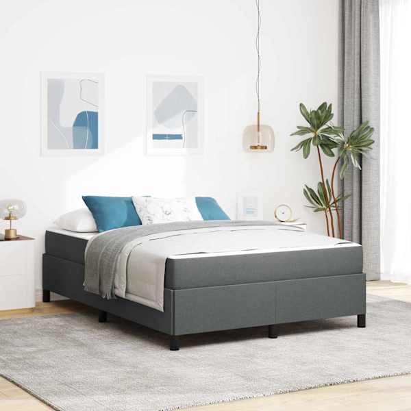 Kontinentaalvoodi koos madratsiga, tumehall, 160 × 200 cm, kangas — mudel 3398872