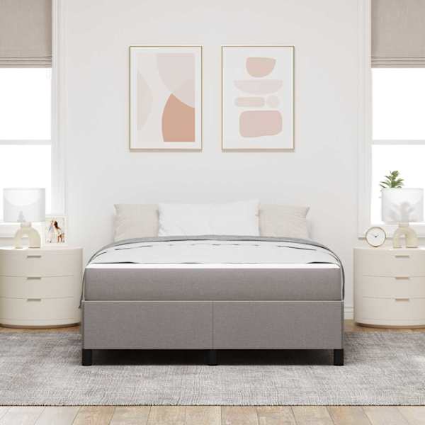 Kontinentaalvoodi koos madratsiga, pruunikashall, 160 × 200 cm, kangas — mudel 3398875