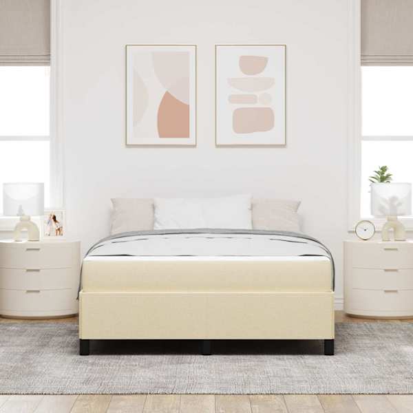 Kontinentaalvoodi koos madratsiga, kreemjasvalge, 160 × 200 cm, kangas — mudel 3398876