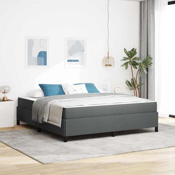 Kontinentaalvoodi koos madratsiga, tumehall, 180 × 200 cm, kangas — mudel 3398879