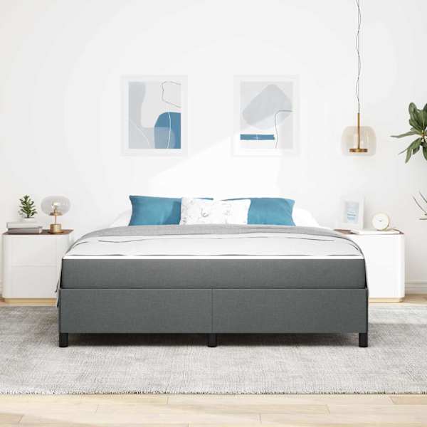 Kontinentaalvoodi koos madratsiga, tumehall, 180 × 200 cm, kangas — mudel 3398879