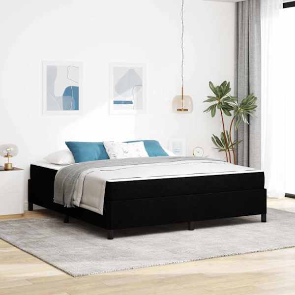 Kontinentaalvoodi koos madratsiga, must, 180 × 200 cm, kangas — mudel 3398880