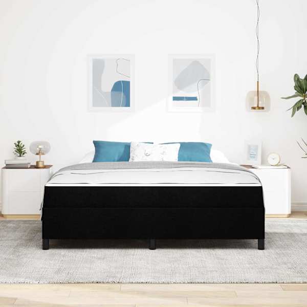 Kontinentaalvoodi koos madratsiga, must, 180 × 200 cm, kangas — mudel 3398880