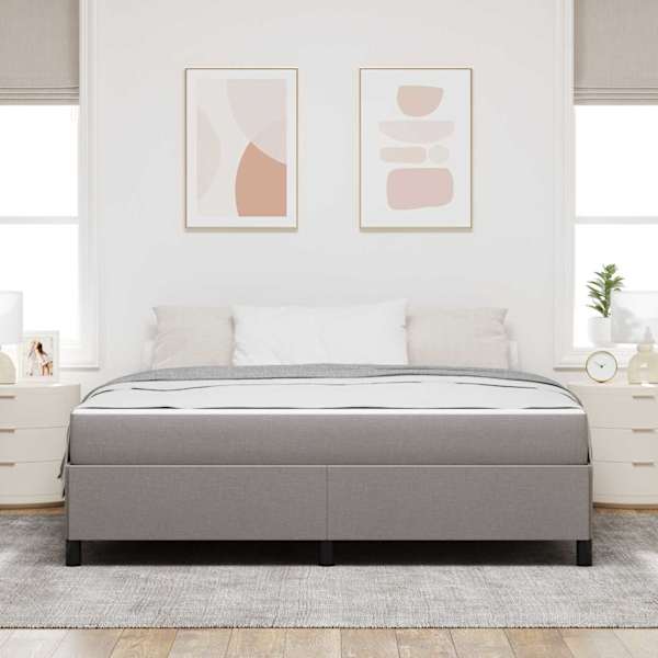 Kontinentaalvoodi koos madratsiga, pruunikashall, 180 × 200 cm, kangas — mudel 3398882
