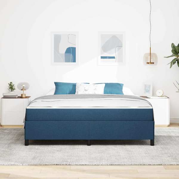 Kontinentaalvoodi koos madratsiga, sinine, 180 × 200 cm, kangas — mudel 3398884