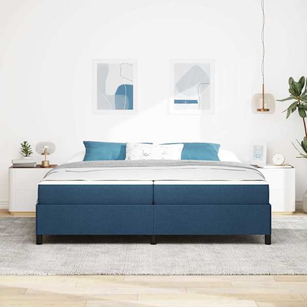 Kontinentaalvoodi koos 2 madratsiga, sinine, 200 × 200 cm, kangas — mudel 3398891