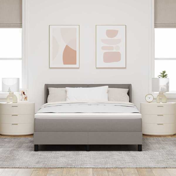Kontinentaalvoodi koos madratsiga, pruunikashall, 140 × 200 cm, kangas — mudel 3341045