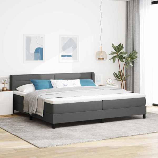 Kontinentaalvoodi koos 2 madratsiga, tumehall, 200 × 200 cm, kangas — mudel 3341063