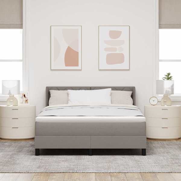 Kontinentaalvoodi koos madratsiga, pruunikashall, 140 × 200 cm, kangas — mudel 3341171
