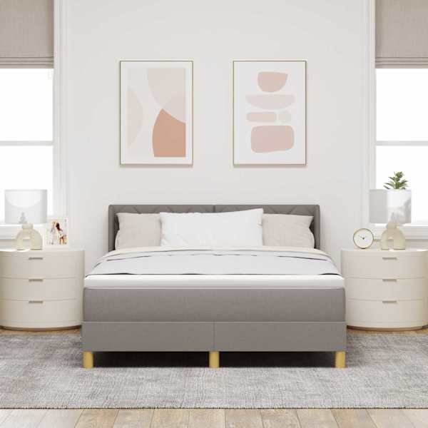 Kontinentaalvoodi koos madratsiga, pruunikashall, 140 × 200 cm, kangas — mudel 3341360