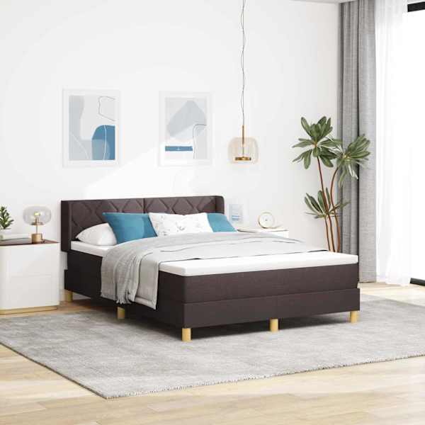 Kontinentaalvoodi koos madratsiga, tumepruun, 160 × 200 cm, kangas — mudel 3341366