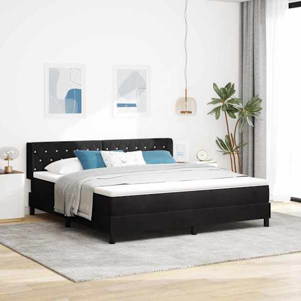 Kontinentaalvoodi koos madratsiga, must, 180 × 200 cm, samet — mudel 3341428