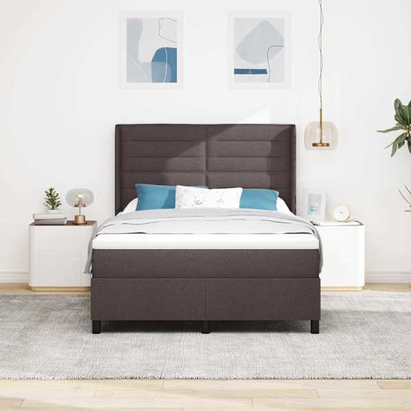 Kontinentaalvoodi koos madratsiga, tumepruun, 160 × 200 cm, kangas — mudel 3341591