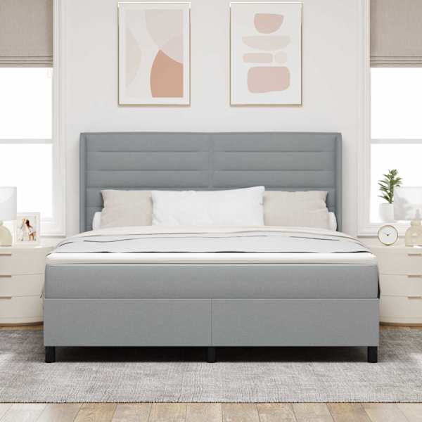 Kontinentaalvoodi, helehall, 180 × 200 cm, kangas — mudel 3341595