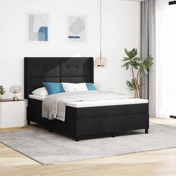 Kontinentaalvoodi, must, 140 × 200 cm, kangas — mudel 3341646