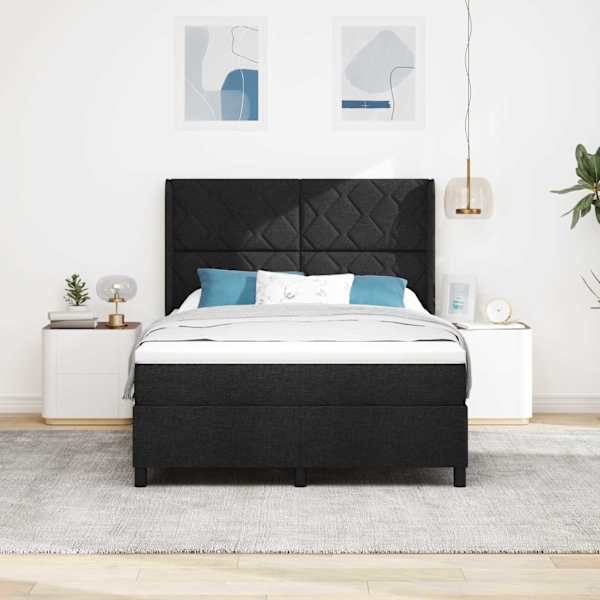 Kontinentaalvoodi, must, 140 × 200 cm, kangas — mudel 3341709