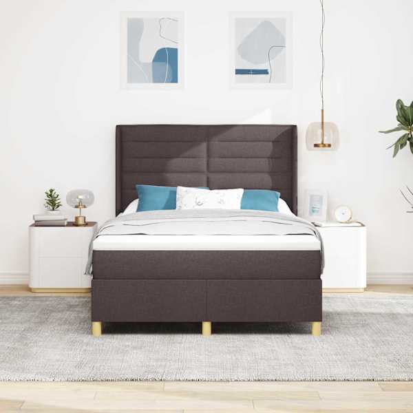Kontinentaalvoodi koos madratsiga, tumepruun, 160 × 200 cm, kangas — mudel 3341780
