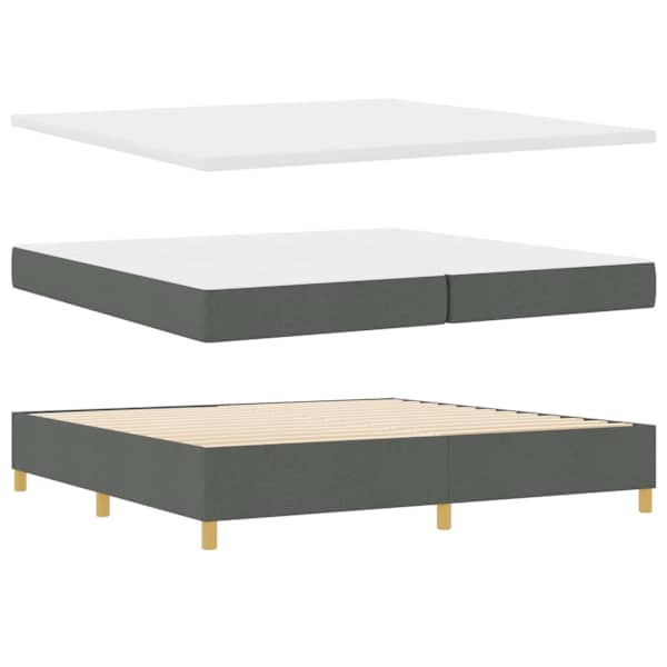 Kontinentaalvoodi koos madratsiga, tumehall, 200 × 200 cm, kangas — mudel 3341855