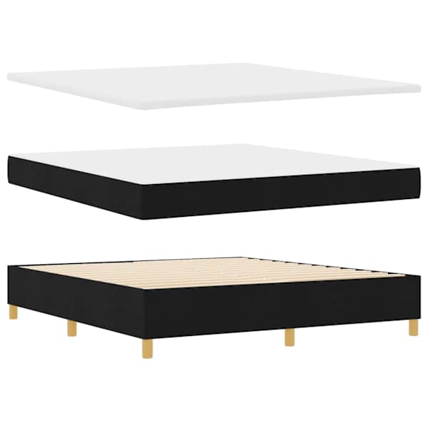 Kontinentaalvoodi koos madratsiga, must, 180 × 200 cm, kangas — mudel 3341912