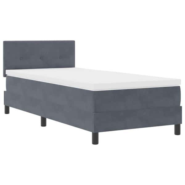LED Box Spring Voodi peaga Tumehall 80 × 200 cm Samet