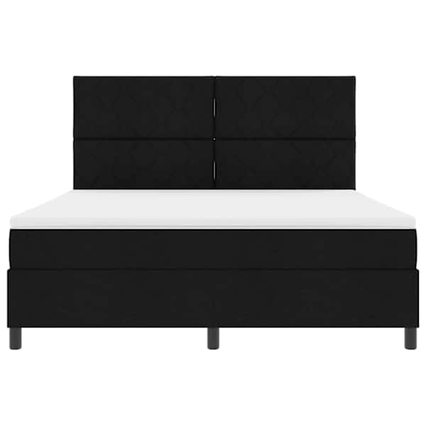 LED-valgustusega kontinentaalvoodi koos madratsiga, must, 180 × 200 cm, kangas — mudel 3342965