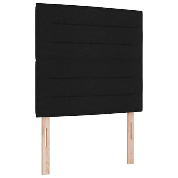 LED-valgustusega kontinentaalvoodi koos madratsiga, must, 120 × 190 cm, kangas — mudel 3343007