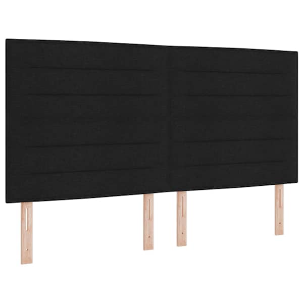 LED-valgustusega kontinentaalvoodi koos madratsiga, must, 180 × 200 cm, kangas — mudel 3343042