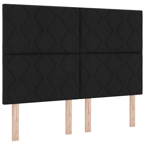 LED-valgustusega kontinentaalvoodi koos madratsiga, must, 140 × 200 cm, kangas — mudel 3343182