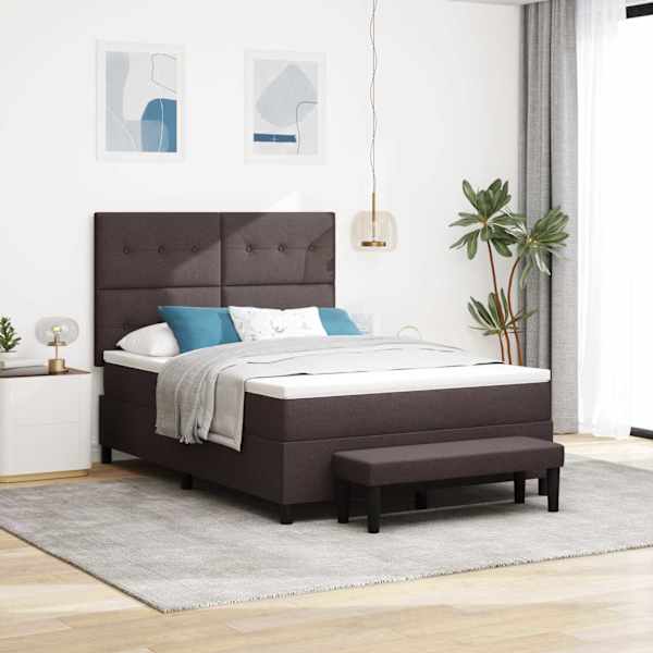 Kontinentaalvoodi koos madratsiga, tumepruun, 140 × 200 cm, kangas — mudel 3344075