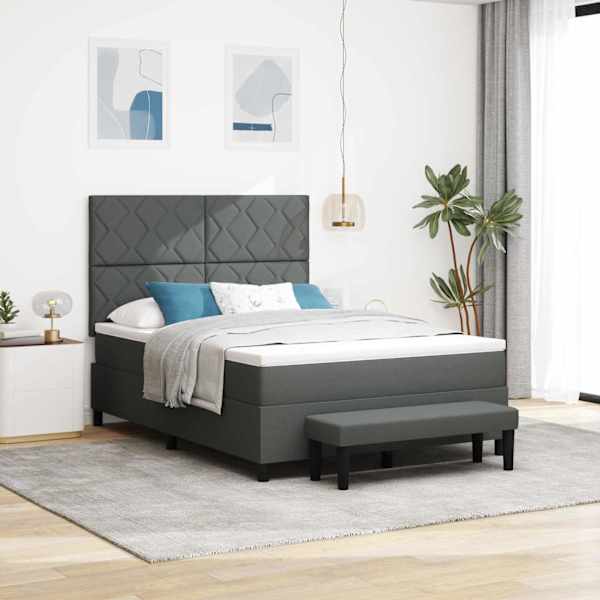 Kontinentaalvoodi koos madratsiga, tumehall, 160 × 200 cm, kangas — mudel 3344157
