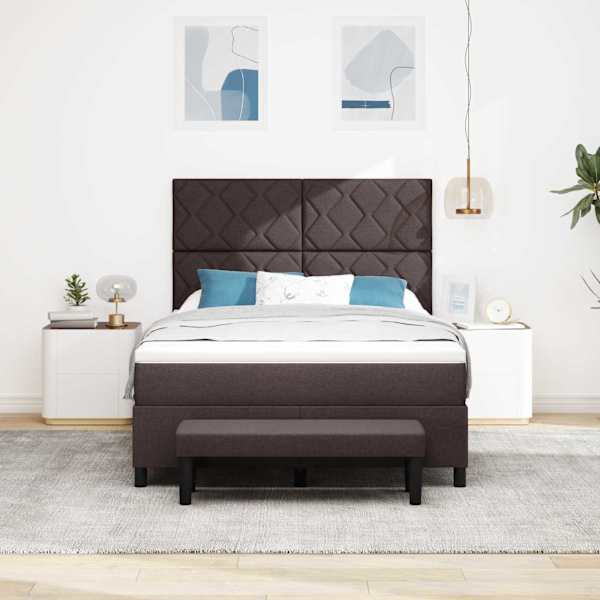 Kontinentaalvoodi koos madratsiga, tumepruun, 160 × 200 cm, kangas — mudel 3344159