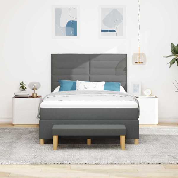 Kontinentaalvoodi koos madratsiga, tumehall, 160 × 200 cm, kangas — mudel 3344234