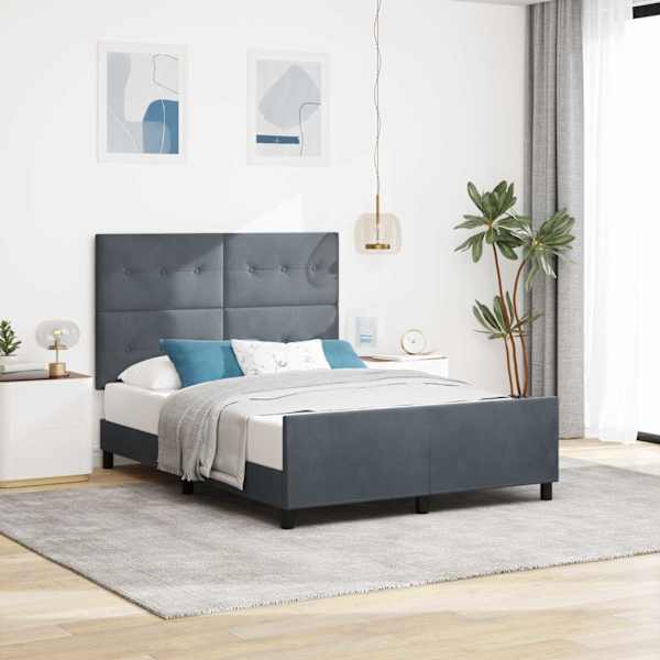 Kontinentaalvoodi, tumehall, 140 × 190 cm, samet — mudel 3344940