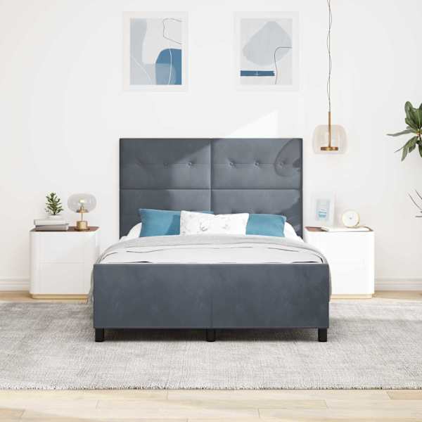 Kontinentaalvoodi, tumehall, 140 × 190 cm, samet — mudel 3344940