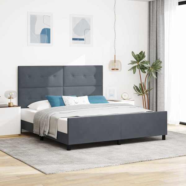 Kontinentaalvoodi, tumehall, 180 × 200 cm, samet — mudel 3344958