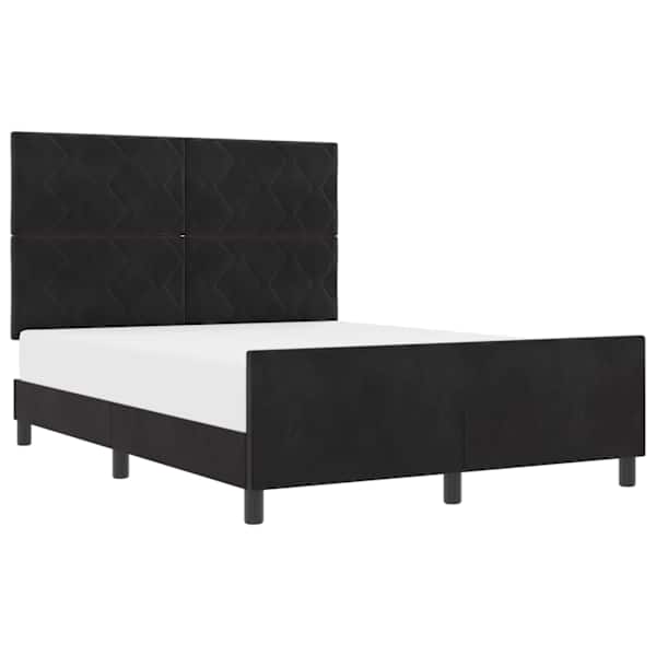 Kontinentaalvoodi, must, 140 × 190 cm, samet — mudel 3345007