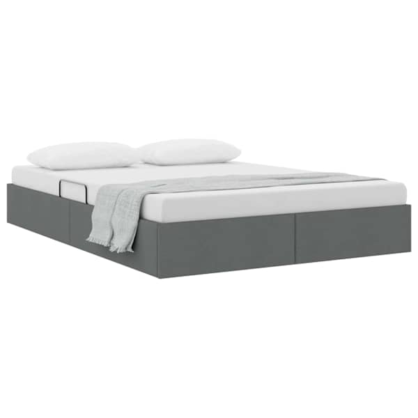 Panipaigaga voodiraam, tumehall, 153 × 203 cm, kangas — mudel 3370059