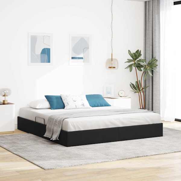 Panipaigaga voodiraam, must, 180 × 200 cm, samet — mudel 3370129