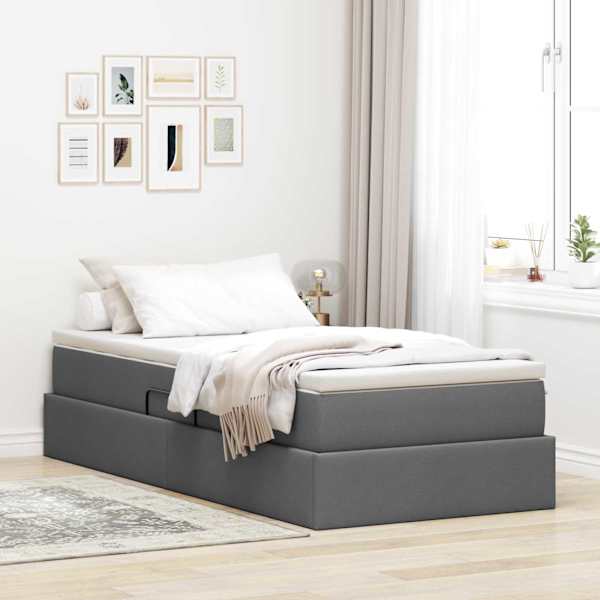 Panipaigaga voodiraam koos madratsiga, tumehall, 100 × 200 cm — mudel 3370207